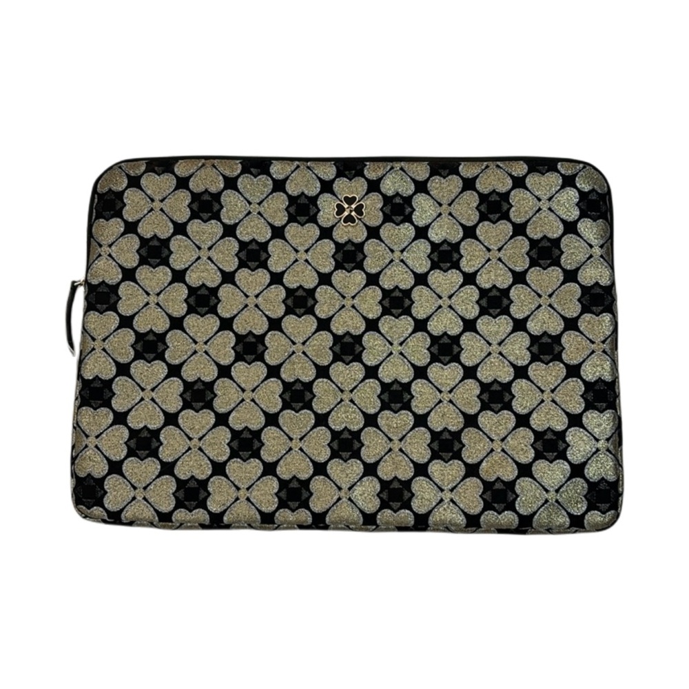 ♠️✨Kate Spade Laptop Case With Black Gold and Silver Heart Pattern✨